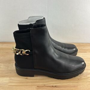 Nine West Talles Lug Sole Booties- Black- Size 8.5 M (Medium)- NIB